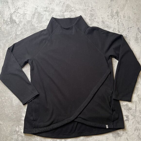 T by Talbots Top Women's Large Black Pullover Sweatshirt Long Sleeve VN259 - Picture 1 of 8